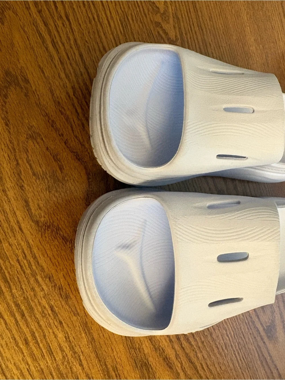 Hoka White Slip-On Slide Sandals